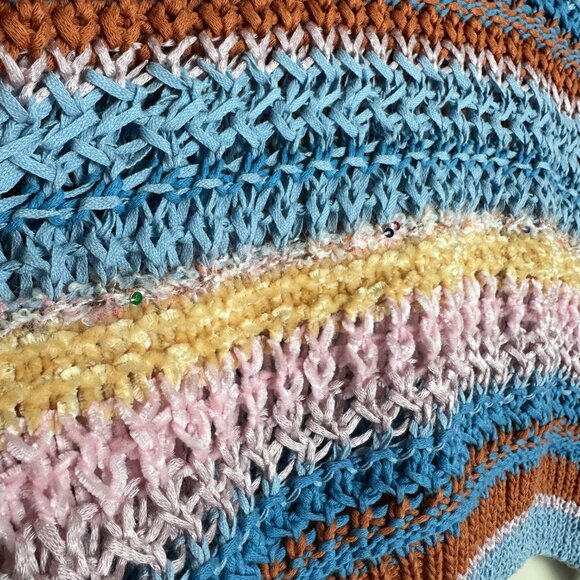Zara Multicolor Striped Knit Sweater – Cozy Meets Colorful sz 13-14 - Picture 4 of 5